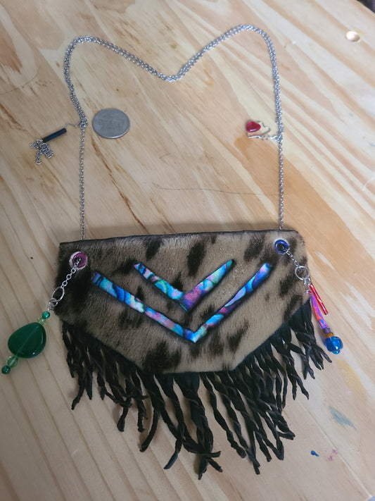 Seal Fur Abalone statement necklace